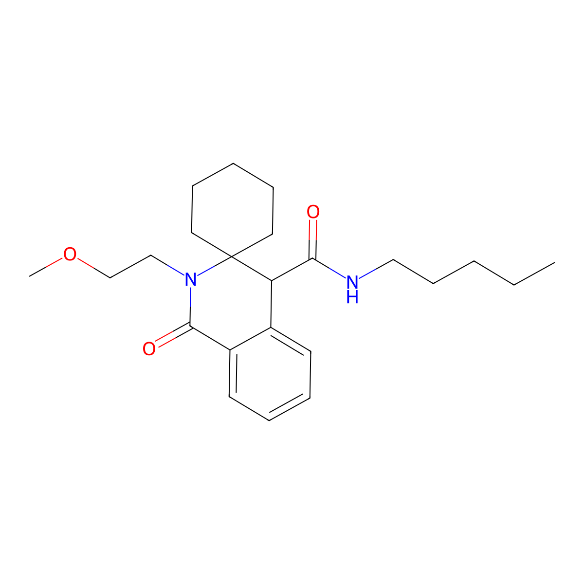 2'-(2-methoxyethyl)-1'-oxo-N-pentyl-1',4'-dihydro-2'H-spiro[cyclohexane-1,3'-isoquinoline]-4'-carboxamide molecular structure, CAS 1374509-88-2