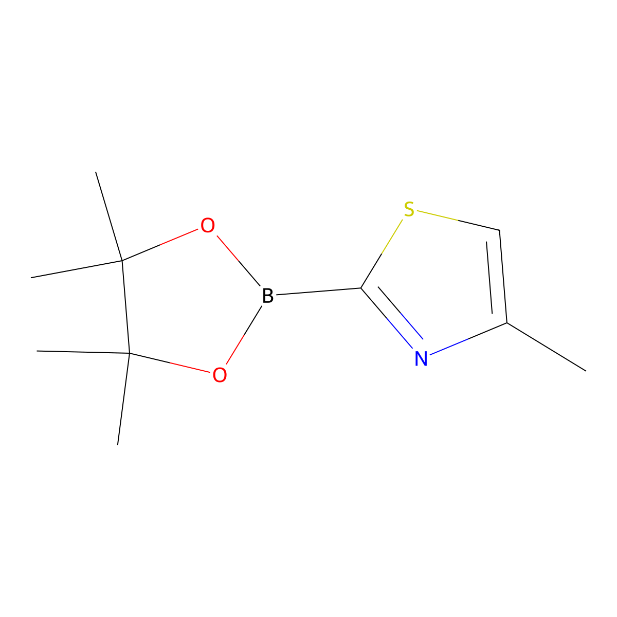 4-methyl-2-(4,4,5,5-tetramethyl-1,3,2-dioxaborolan-2-yl)Thiazole molecular structure, CAS 1374511-92-8