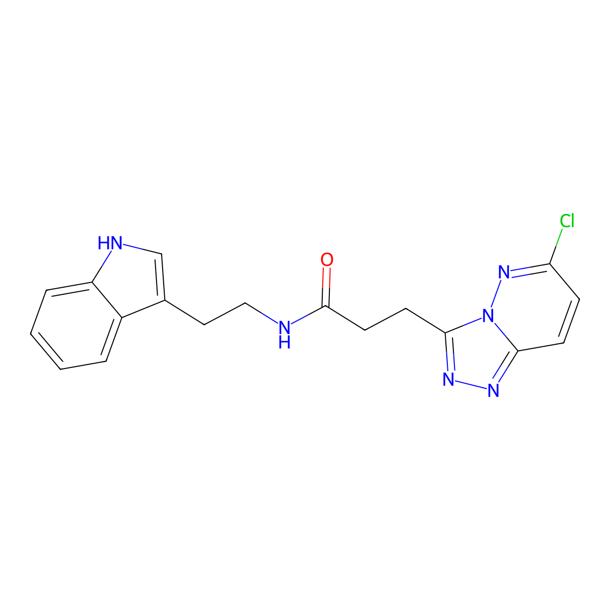 3-(6-chloro[1,2,4]triazolo[4,3-b]pyridazin-3-yl)-N-[2-(1H-indol-3-yl)ethyl]propanamide molecular structure, CAS 1374512-11-4