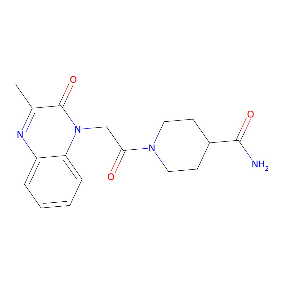 1-[(3-methyl-2-oxoquinoxalin-1(2H)-yl)acetyl]piperidine-4-carboxamide molecular structure, CAS 1374512-25-0