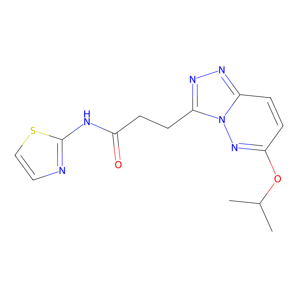 3-(6-isopropoxy-[1,2,4]triazolo[4,3-b]pyridazin-3-yl)-N-(thiazol-2-yl)propanamide molecular structure, CAS 1374512-32-9