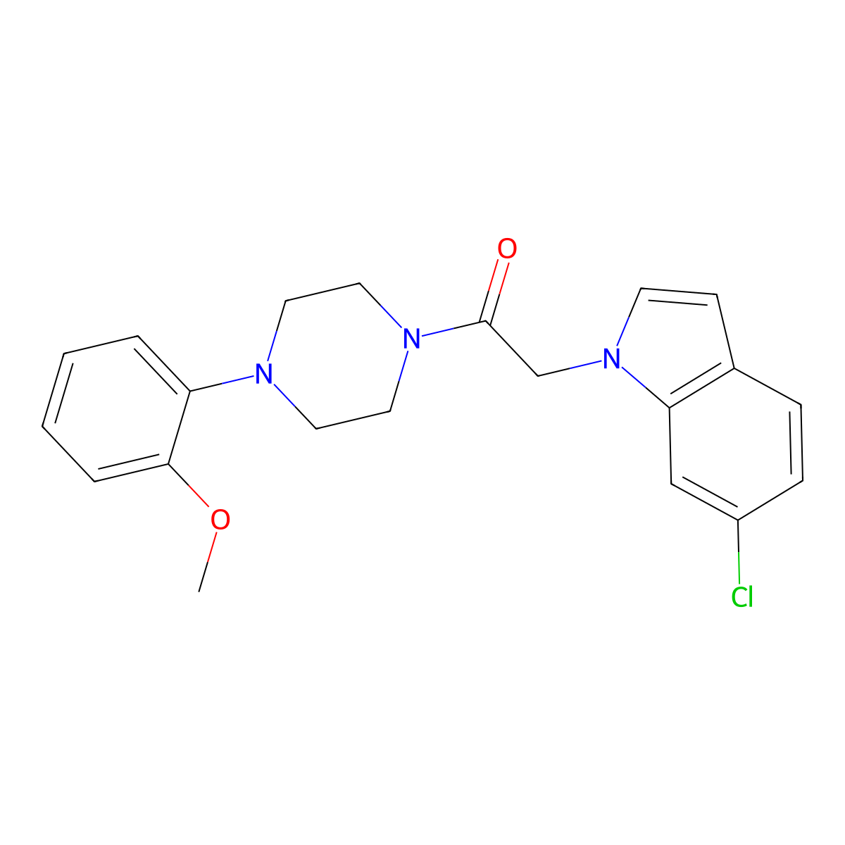 2-(6-chloro-1H-indol-1-yl)-1-[4-(2-methoxyphenyl)piperazin-1-yl]ethanone molecular structure, CAS 1374512-61-4