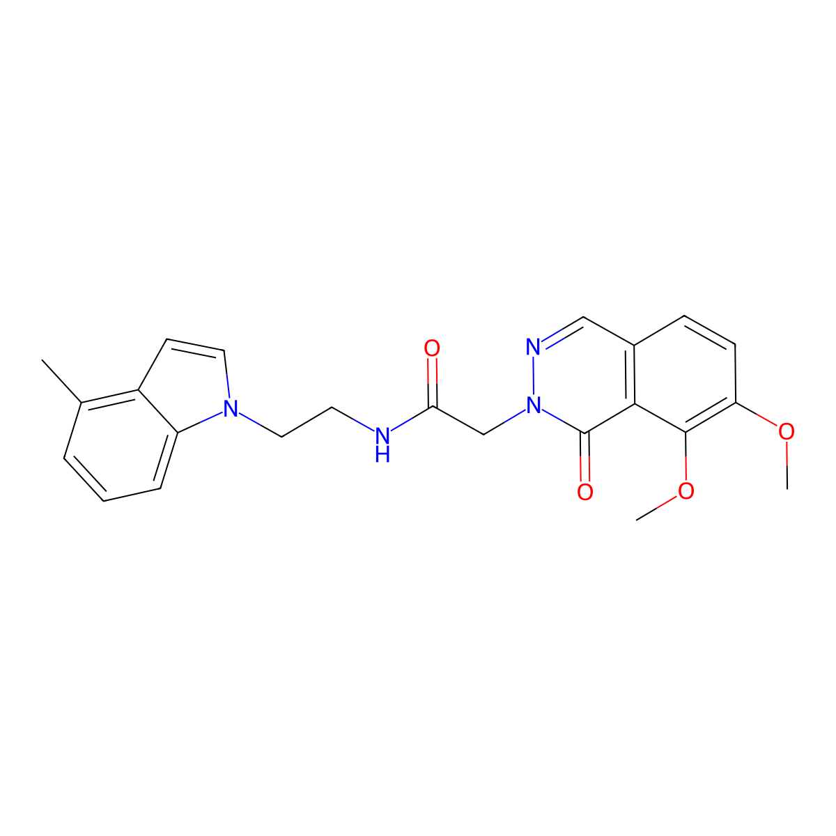 2-[7,8-dimethoxy-1-oxo-2(1H)-phthalazinyl]-N-[2-(4-methyl-1H-indol-1-yl)ethyl]acetamide molecular structure, CAS 1374512-78-3