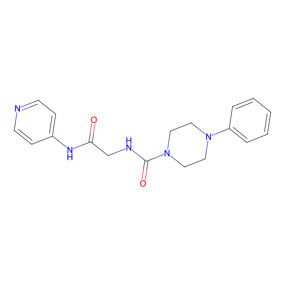 N-[2-oxo-2-(pyridin-4-ylamino)ethyl]-4-phenylpiperazine-1-carboxamide molecular structure, CAS 1374512-81-8