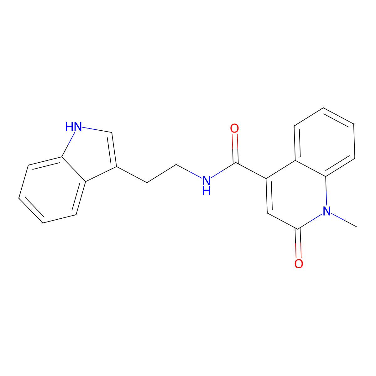 N-[2-(1H-indol-3-yl)ethyl]-1-methyl-2-oxo-1,2-dihydro-4-quinolinecarboxamide molecular structure, CAS 1374513-23-1