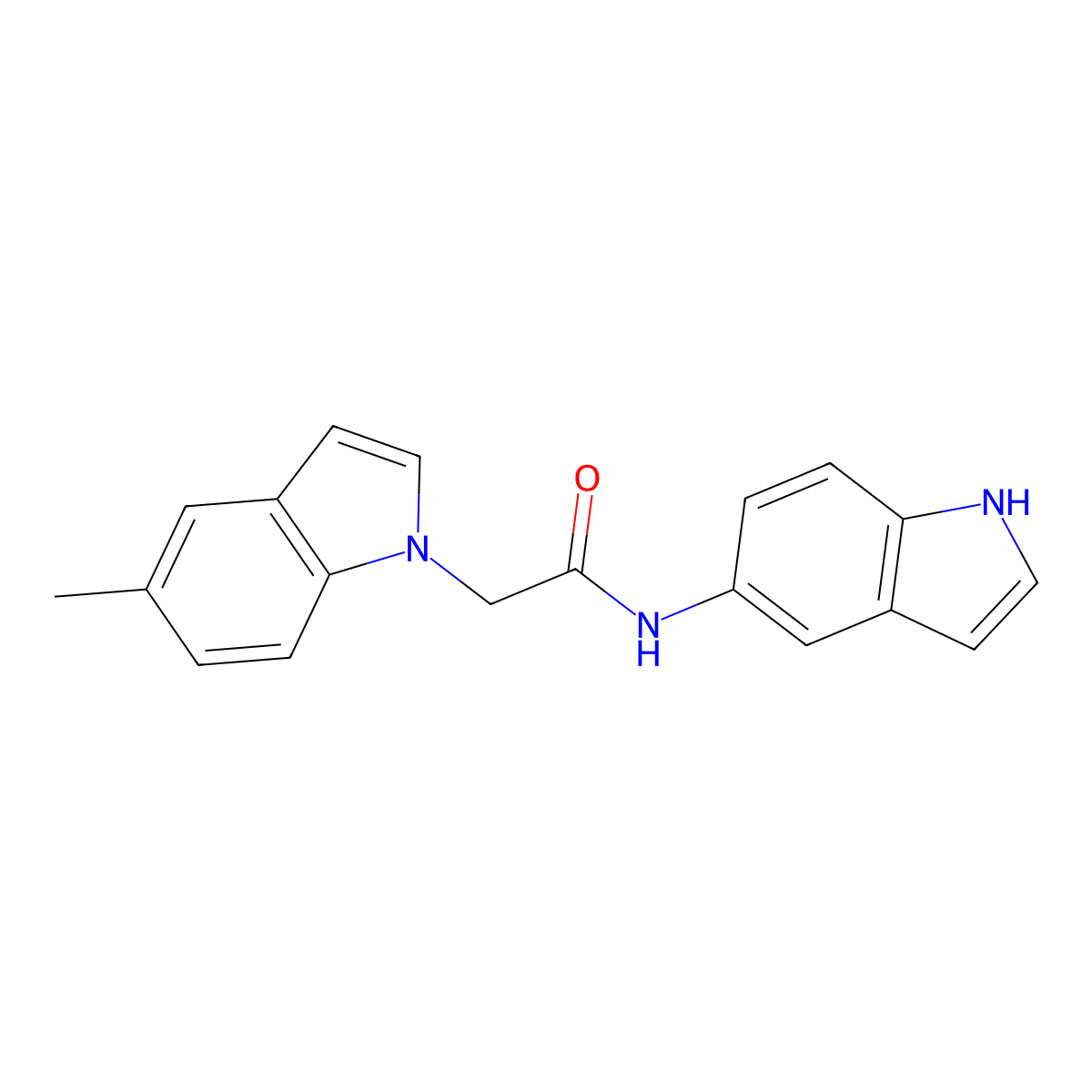 N-(1H-indol-5-yl)-2-(5-methyl-1H-indol-1-yl)acetamide molecular structure, CAS 1374513-32-2