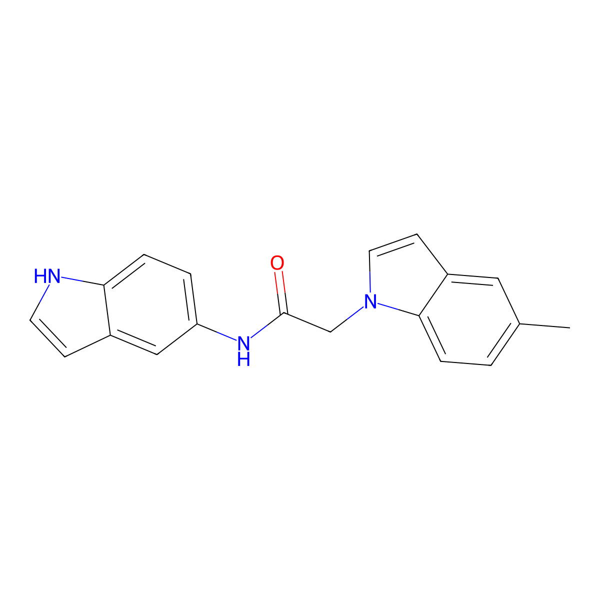 N-(1H-indol-5-yl)-2-(5-methyl-1H-indol-1-yl)acetamide molecular structure, CAS 1374513-32-2