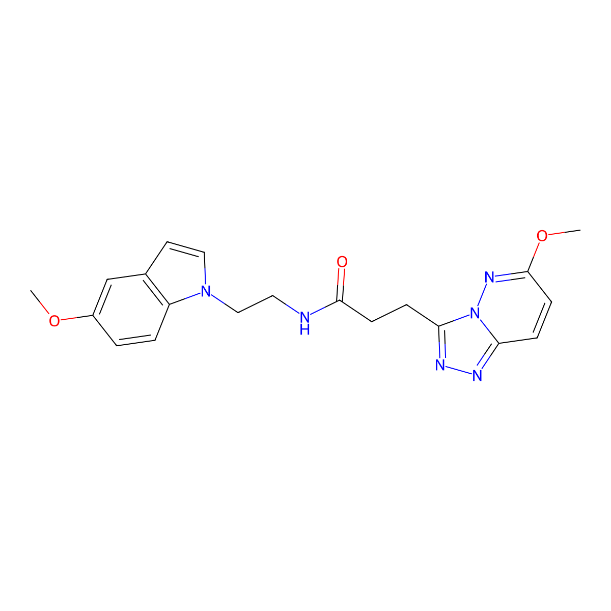 N-[2-(5-methoxy-1H-indol-1-yl)ethyl]-3-(6-methoxy[1,2,4]triazolo[4,3-b]pyridazin-3-yl)propanamide molecular structure, CAS 1374513-42-4
