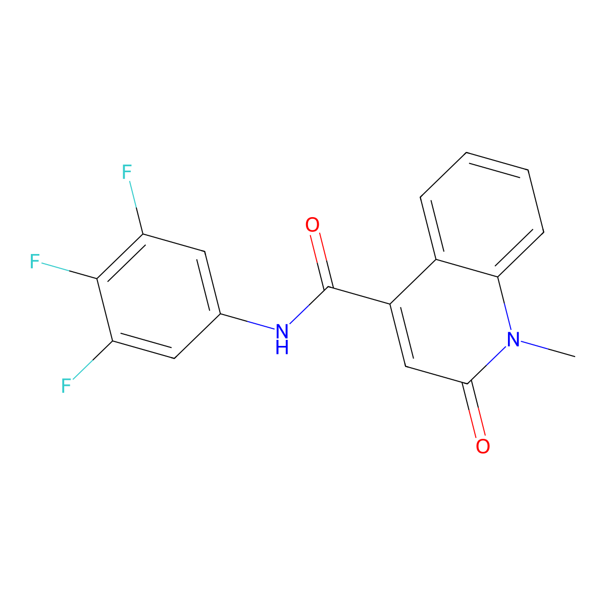 1-methyl-2-oxo-N-(3,4,5-trifluorophenyl)-1,2-dihydroquinoline-4-carboxamide molecular structure, CAS 1374513-46-8