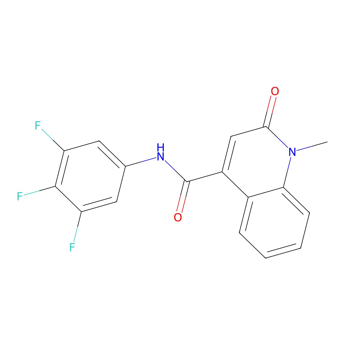 1-methyl-2-oxo-N-(3,4,5-trifluorophenyl)-1,2-dihydroquinoline-4-carboxamide molecular structure, CAS 1374513-46-8
