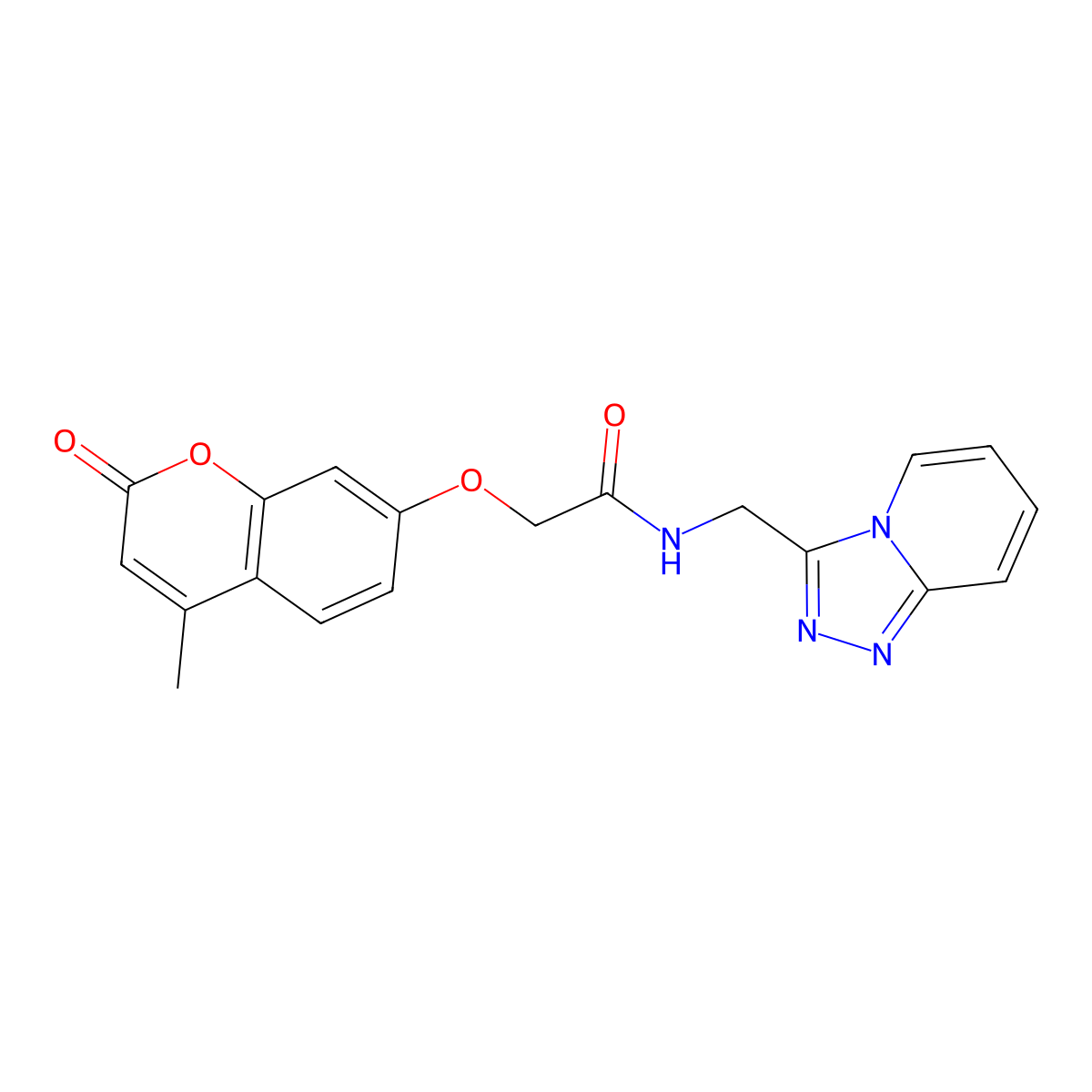 2-[(4-methyl-2-oxo-2H-chromen-7-yl)oxy]-N-([1,2,4]triazolo[4,3-a]pyridin-3-ylmethyl)acetamide molecular structure, CAS 1374513-63-9