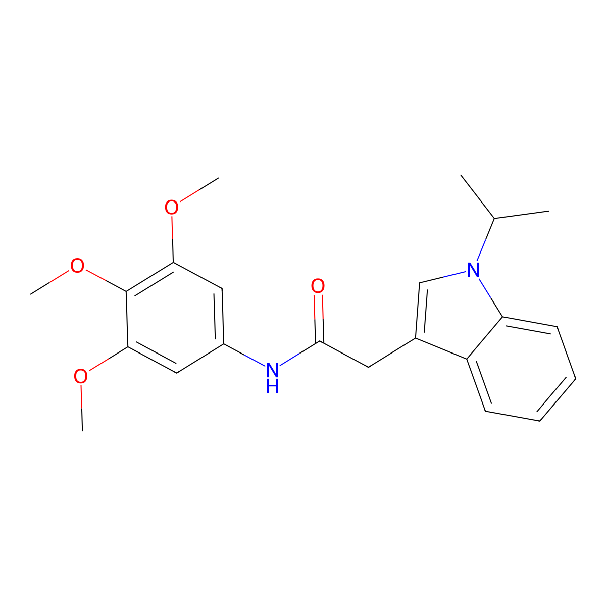 2-[1-(propan-2-yl)-1H-indol-3-yl]-N-(3,4,5-trimethoxyphenyl)acetamide molecular structure, CAS 1374513-76-4
