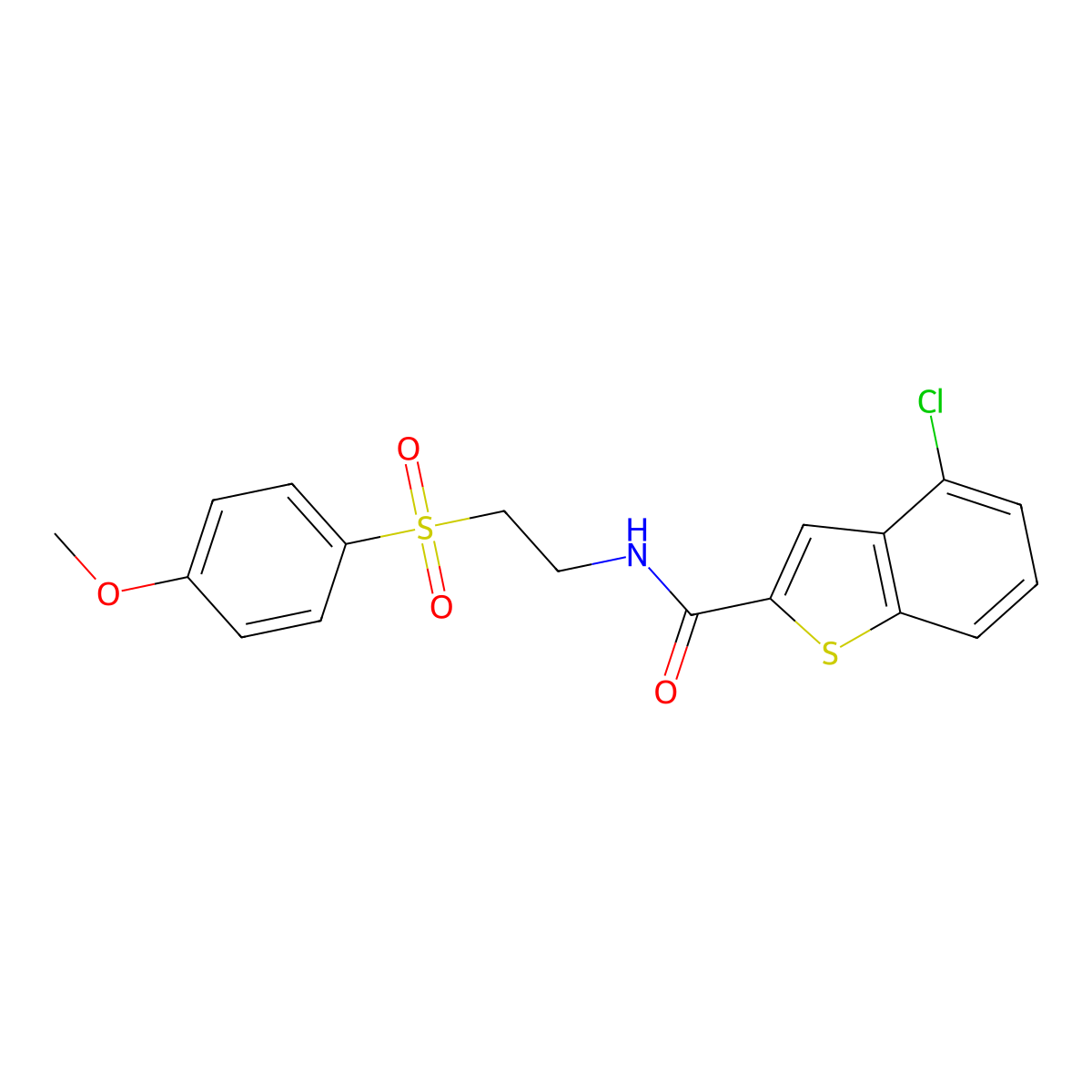 4-chloro-N-{2-[(4-methoxyphenyl)sulfonyl]ethyl}-1-benzothiophene-2-carboxamide molecular structure, CAS 1374513-81-1