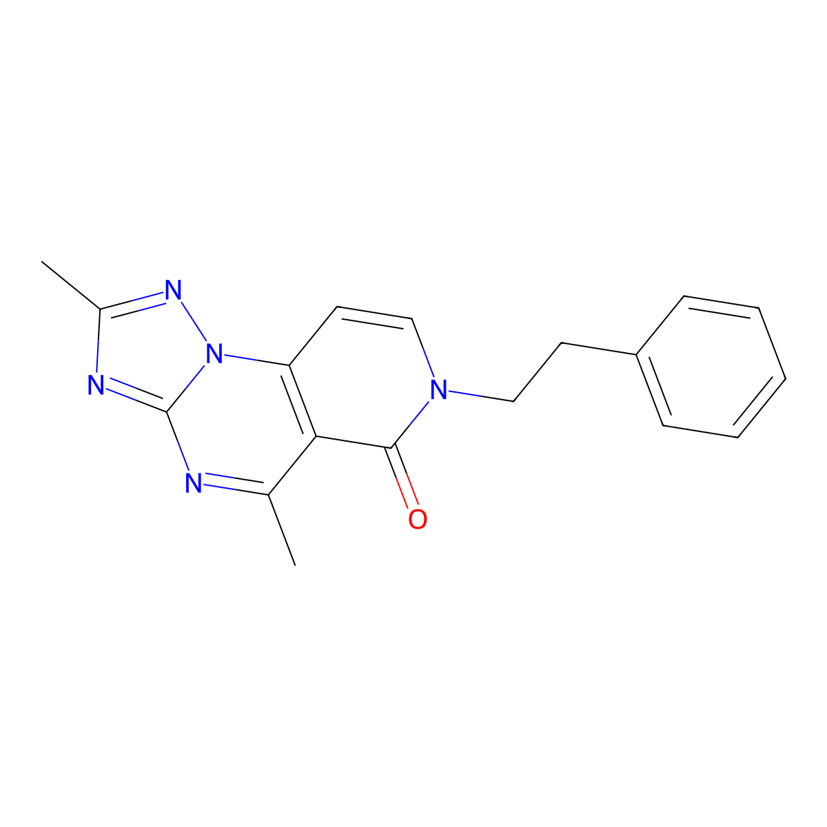 2,5-dimethyl-7-phenethylpyrido[3,4-e][1,2,4]triazolo[1,5-a]pyrimidin-6(7H)-one molecular structure, CAS 1374513-92-4