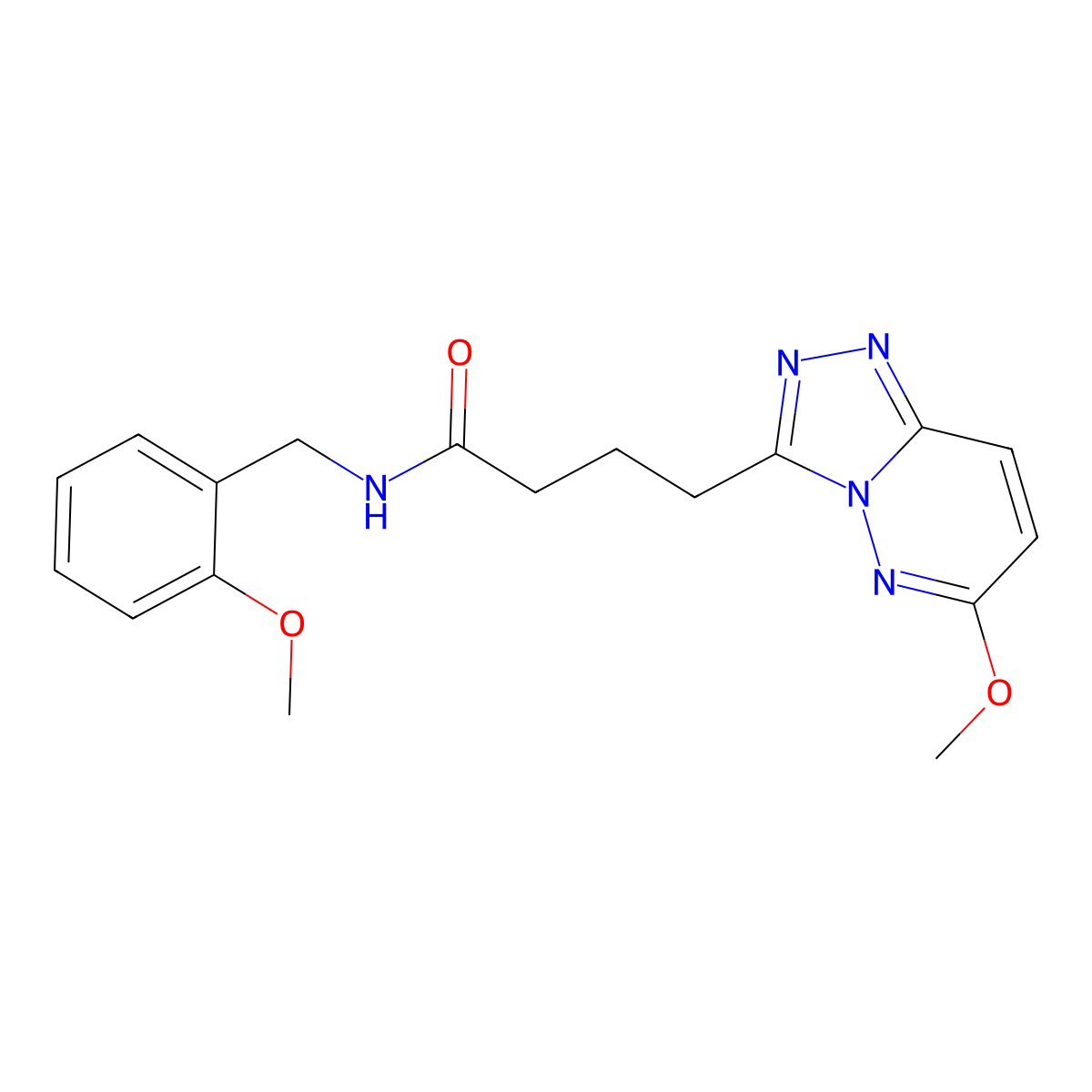 4-(6-methoxy-[1,2,4]triazolo[4,3-b]pyridazin-3-yl)-N-(2-methoxybenzyl)butanamide molecular structure, CAS 1374513-93-5