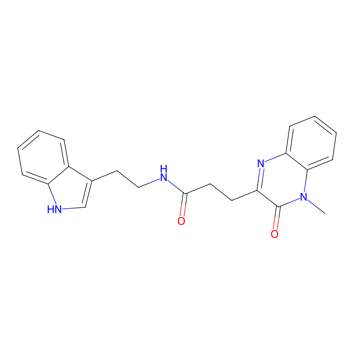N-[2-(1H-indol-3-yl)ethyl]-3-(4-methyl-3-oxo-3,4-dihydroquinoxalin-2-yl)propanamide molecular structure, CAS 1374513-94-6