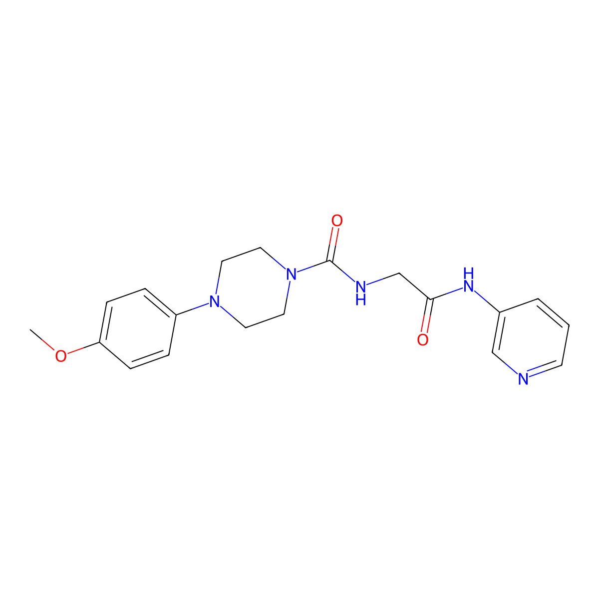 4-(4-methoxyphenyl)-N-[2-oxo-2-(pyridin-3-ylamino)ethyl]piperazine-1-carboxamide molecular structure, CAS 1374514-45-0