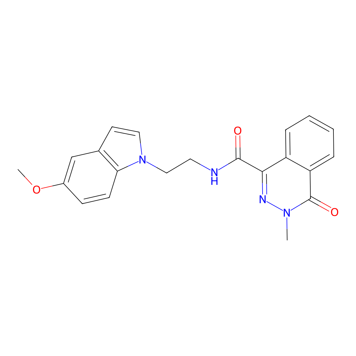 N-[2-(5-methoxy-1H-indol-1-yl)ethyl]-3-methyl-4-oxo-3,4-dihydro-1-phthalazinecarboxamide molecular structure, CAS 1374514-46-1