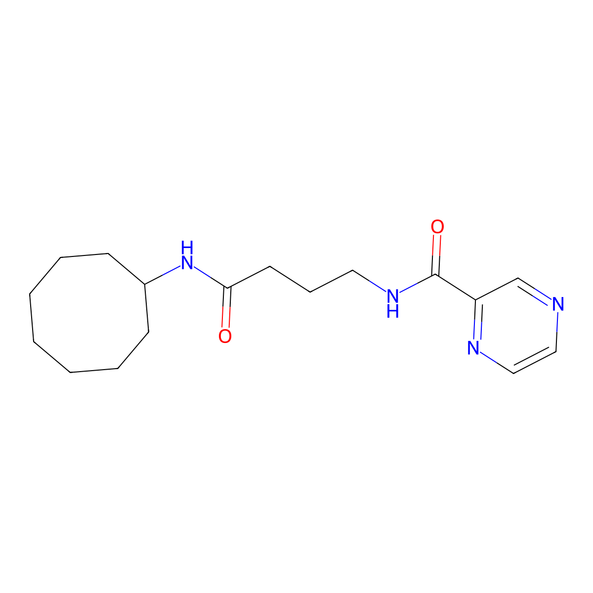 N-[4-(cyclooctylamino)-4-oxobutyl]-2-pyrazinecarboxamide molecular structure, CAS 1374514-66-5