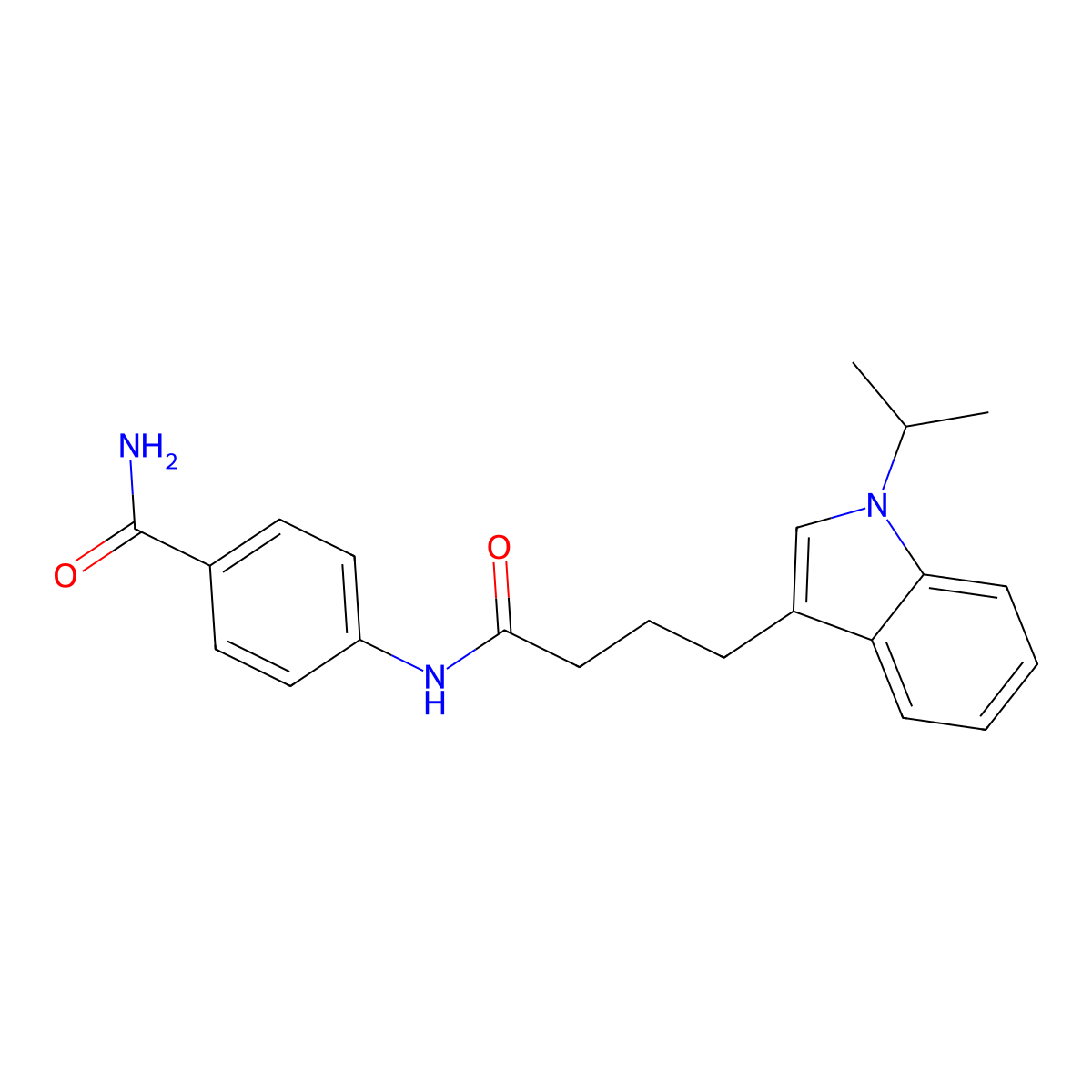 4-({4-[1-(propan-2-yl)-1H-indol-3-yl]butanoyl}amino)benzamide molecular structure, CAS 1374514-72-3