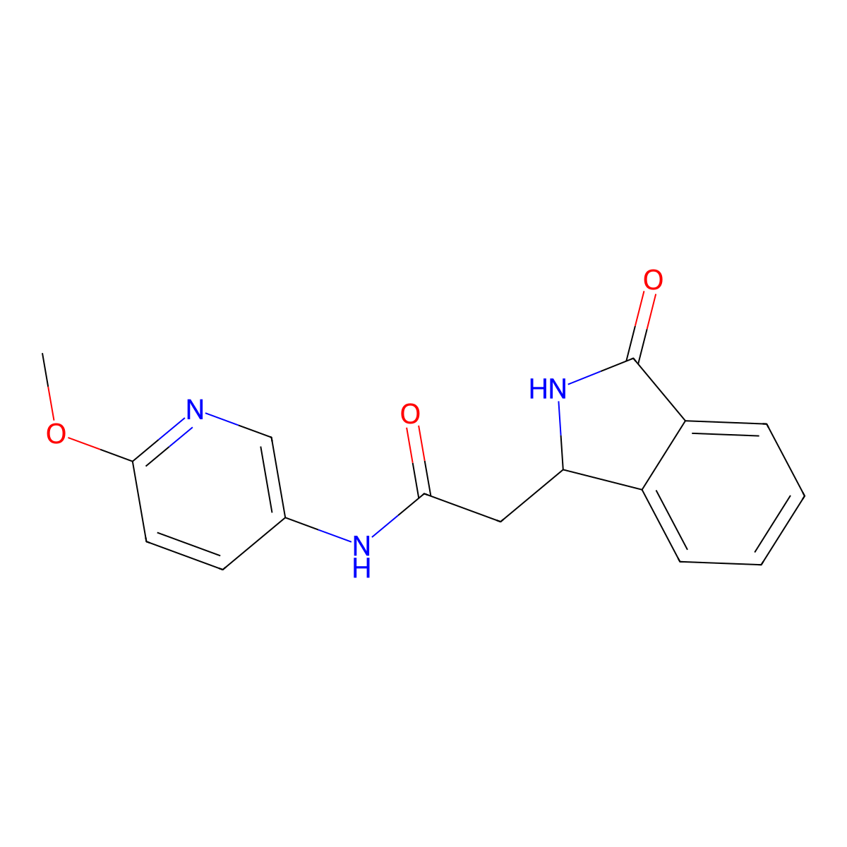 N-(6-methoxypyridin-3-yl)-2-(3-oxo-2,3-dihydro-1H-isoindol-1-yl)acetamide molecular structure, CAS 1374514-74-5
