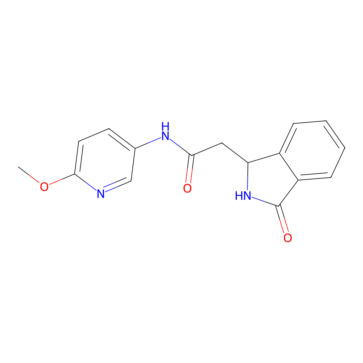 N-(6-methoxypyridin-3-yl)-2-(3-oxo-2,3-dihydro-1H-isoindol-1-yl)acetamide molecular structure, CAS 1374514-74-5