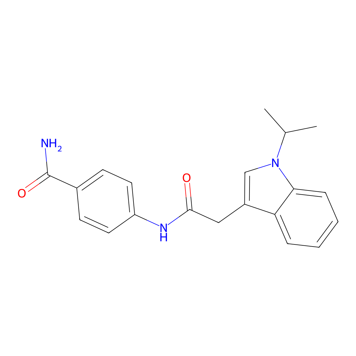 4-({[1-(propan-2-yl)-1H-indol-3-yl]acetyl}amino)benzamide molecular structure, CAS 1374514-85-8
