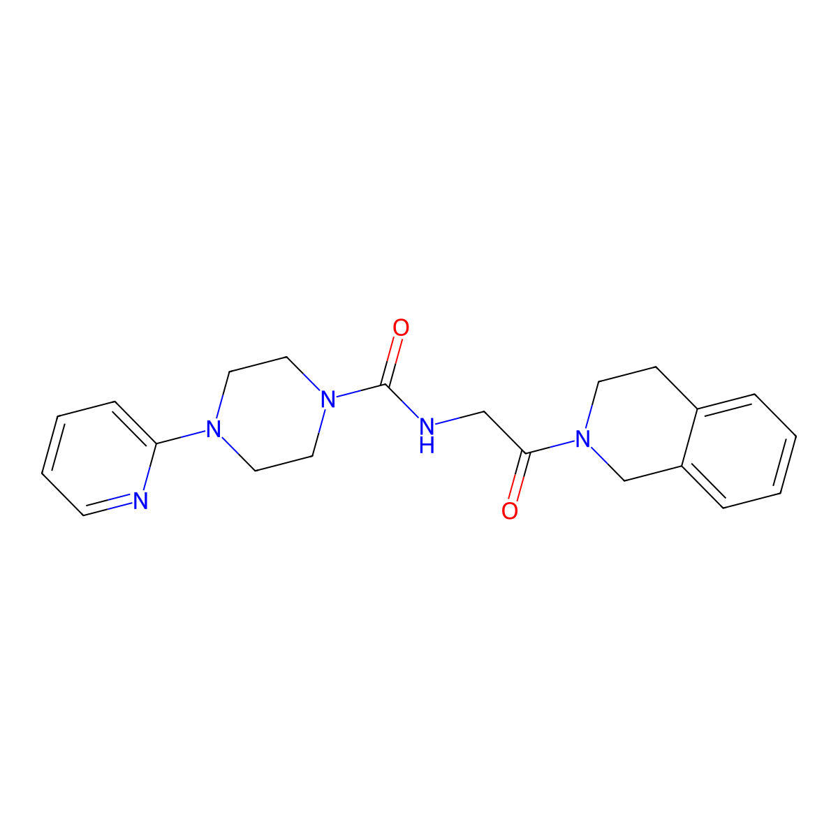 N-[2-(3,4-dihydroisoquinolin-2(1H)-yl)-2-oxoethyl]-4-(pyridin-2-yl)piperazine-1-carboxamide molecular structure, CAS 1374515-05-5