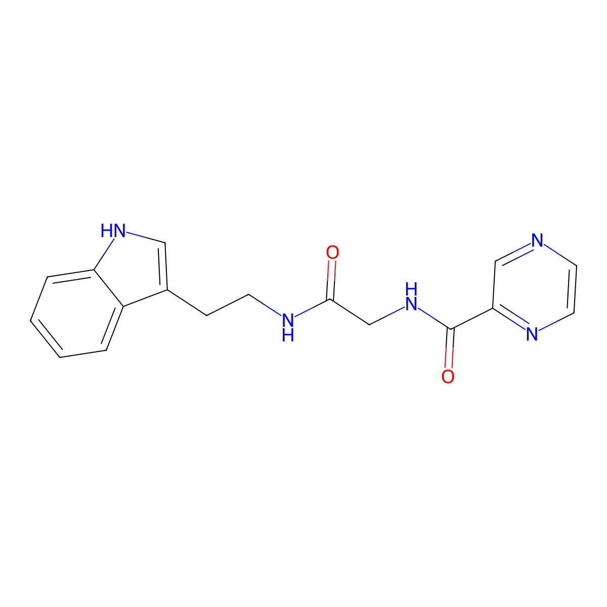 N-(2-{[2-(1H-indol-3-yl)ethyl]amino}-2-oxoethyl)-2-pyrazinecarboxamide molecular structure, CAS 1374515-34-0
