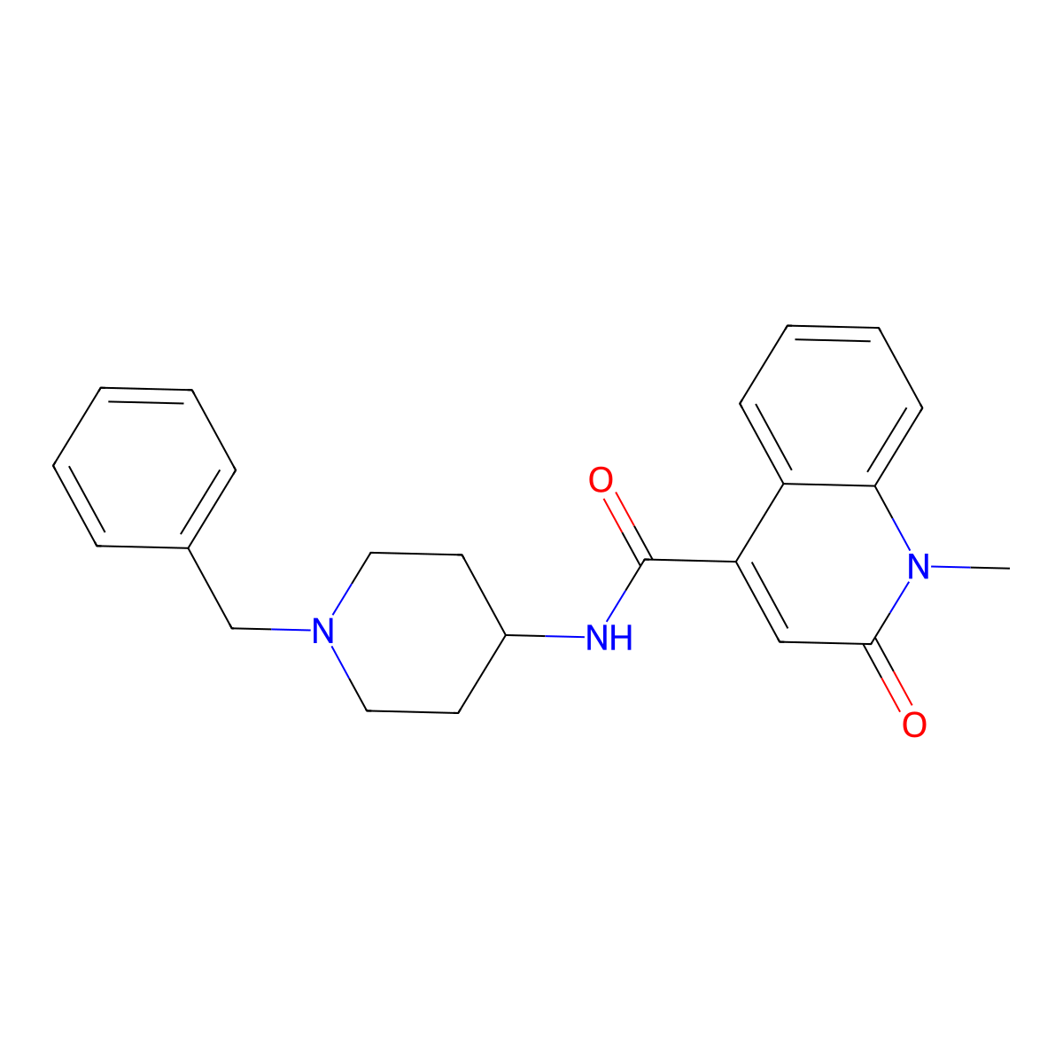 N-(1-benzylpiperidin-4-yl)-1-methyl-2-oxo-1,2-dihydroquinoline-4-carboxamide molecular structure, CAS 1374515-42-0