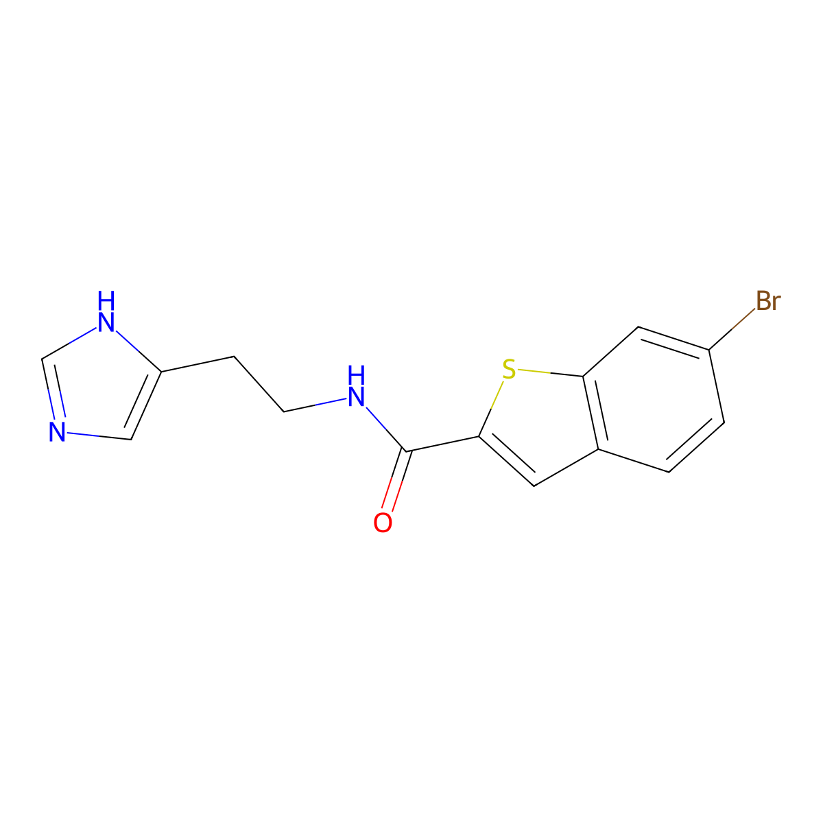 6-bromo-N-[2-(1H-imidazol-4-yl)ethyl]-1-benzothiophene-2-carboxamide molecular structure, CAS 1374515-69-1