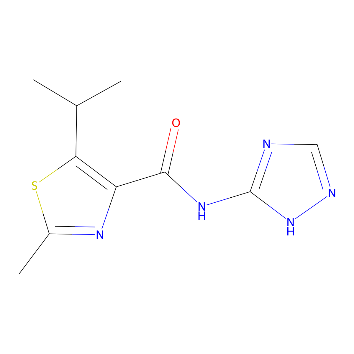 5-isopropyl-2-methyl-N-(1H-1,2,4-triazol-3-yl)-1,3-thiazole-4-carboxamide molecular structure, CAS 1374515-87-3