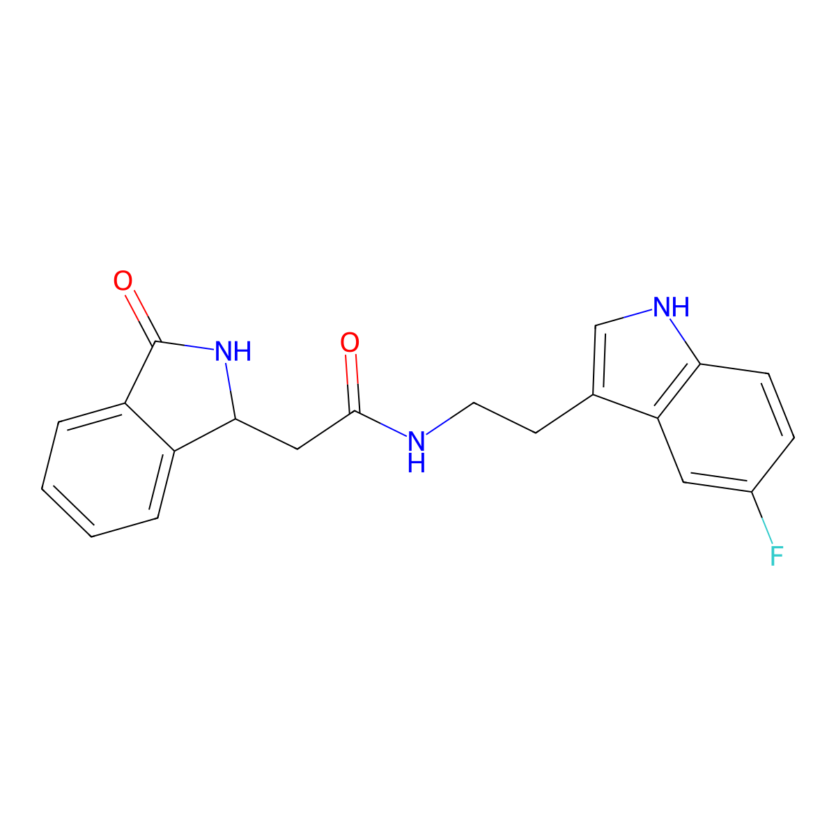 N-[2-(5-fluoro-1H-indol-3-yl)ethyl]-2-(3-oxo-2,3-dihydro-1H-isoindol-1-yl)acetamide molecular structure, CAS 1374515-90-8