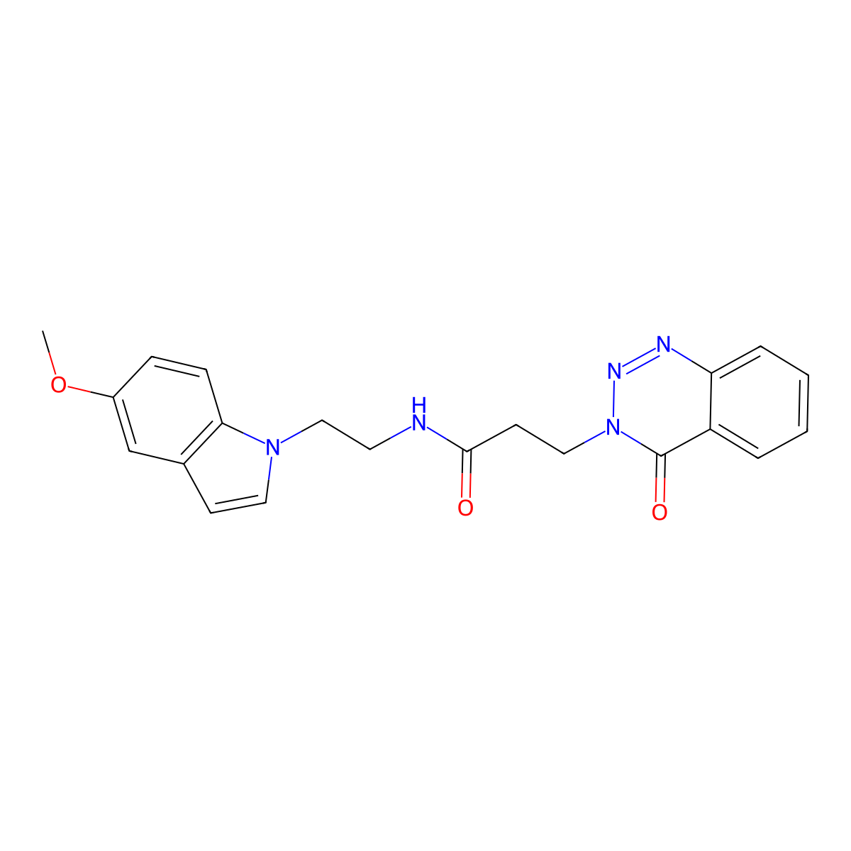N-[2-(5-methoxy-1H-indol-1-yl)ethyl]-3-(4-oxo-1,2,3-benzotriazin-3(4H)-yl)propanamide molecular structure, CAS 1374515-95-3