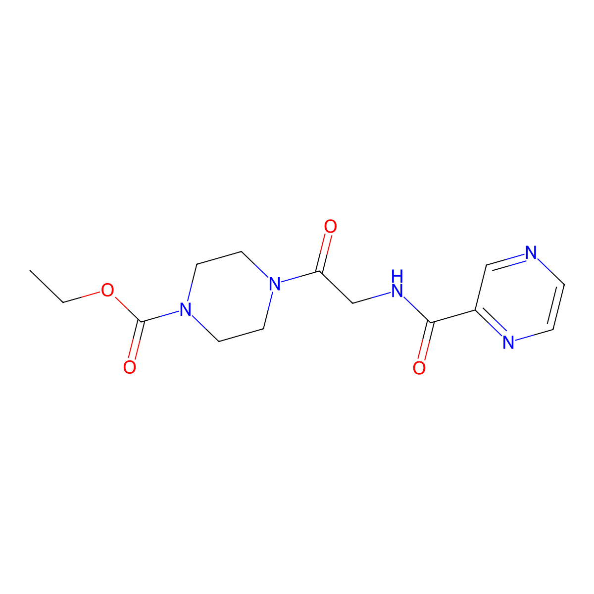 ethyl 4-[N-(pyrazin-2-ylcarbonyl)glycyl]piperazine-1-carboxylate molecular structure, CAS 1374516-10-5