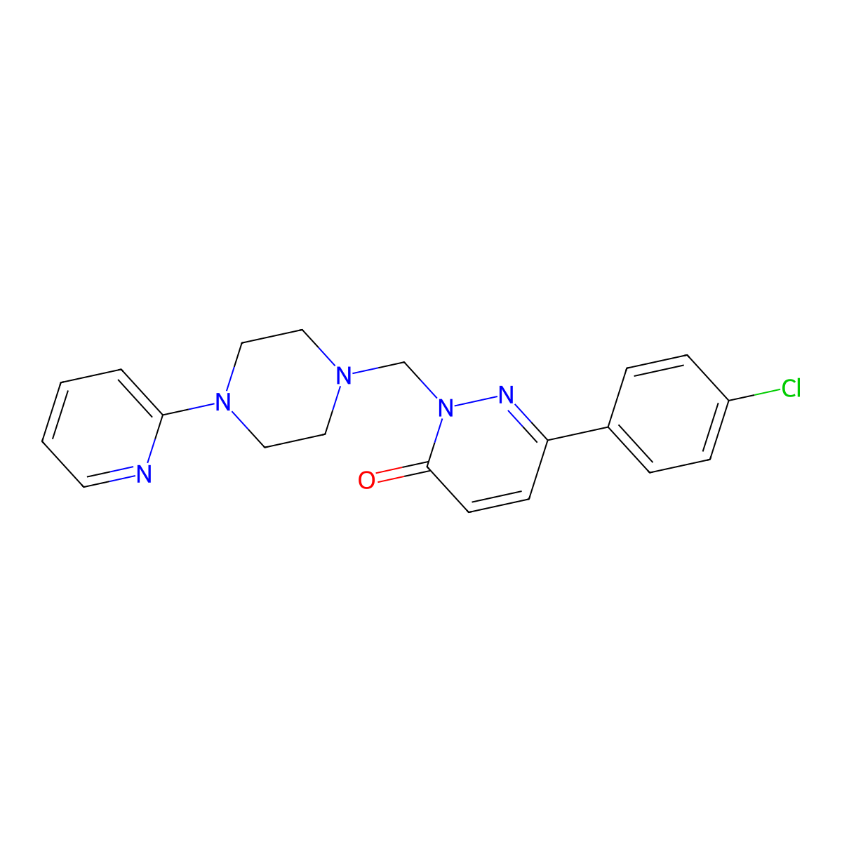 6-(4-chlorophenyl)-2-{[4-(pyridin-2-yl)piperazin-1-yl]methyl}pyridazin-3(2H)-one molecular structure, CAS 1374516-20-7