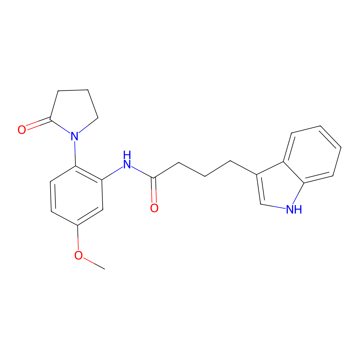 4-(1H-indol-3-yl)-N-[5-methoxy-2-(2-oxopyrrolidin-1-yl)phenyl]butanamide molecular structure, CAS 1374516-56-9