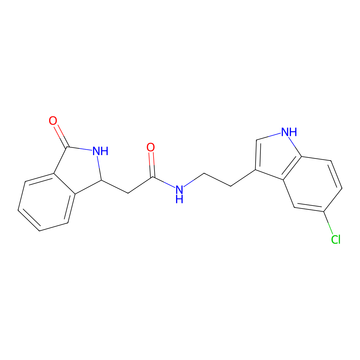 N-[2-(5-chloro-1H-indol-3-yl)ethyl]-2-(3-oxo-2,3-dihydro-1H-isoindol-1-yl)acetamide molecular structure, CAS 1374516-57-0