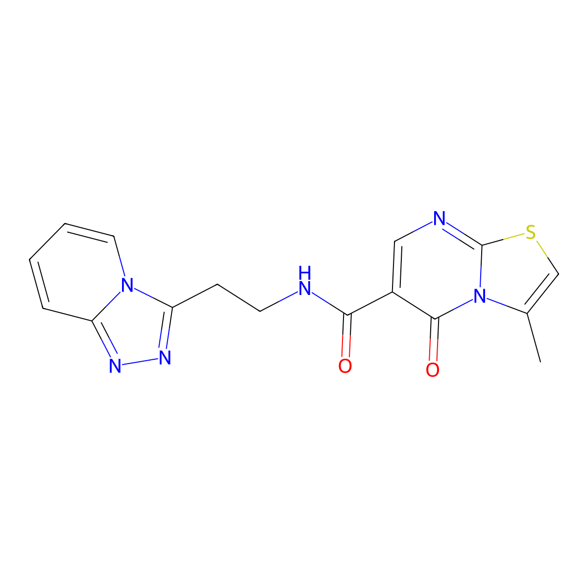 3-methyl-5-oxo-N-[2-([1,2,4]triazolo[4,3-a]pyridin-3-yl)ethyl]-5H-[1,3]thiazolo[3,2-a]pyrimidine-6-carboxamide molecular structure, CAS 1374516-69-4