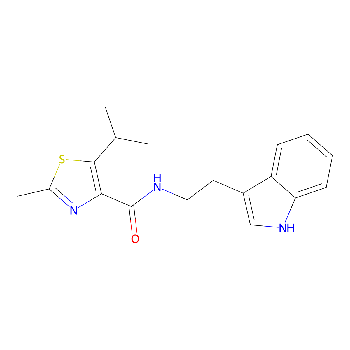 N-[2-(1H-indol-3-yl)ethyl]-5-isopropyl-2-methyl-1,3-thiazole-4-carboxamide molecular structure, CAS 1374516-78-5