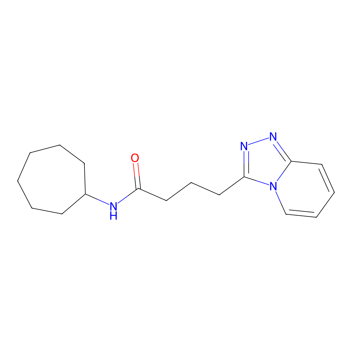 4-([1,2,4]triazolo[4,3-a]pyridin-3-yl)-N-cycloheptylbutanamide molecular structure, CAS 1374516-89-8