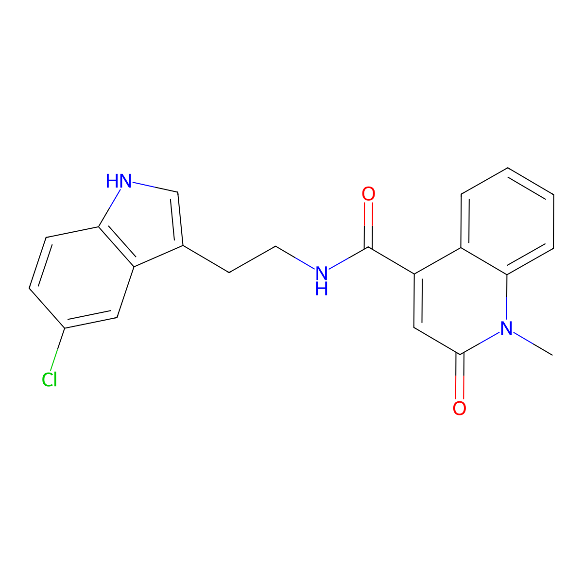 N-[2-(5-chloro-1H-indol-3-yl)ethyl]-1-methyl-2-oxo-1,2-dihydro-4-quinolinecarboxamide molecular structure, CAS 1374516-91-2