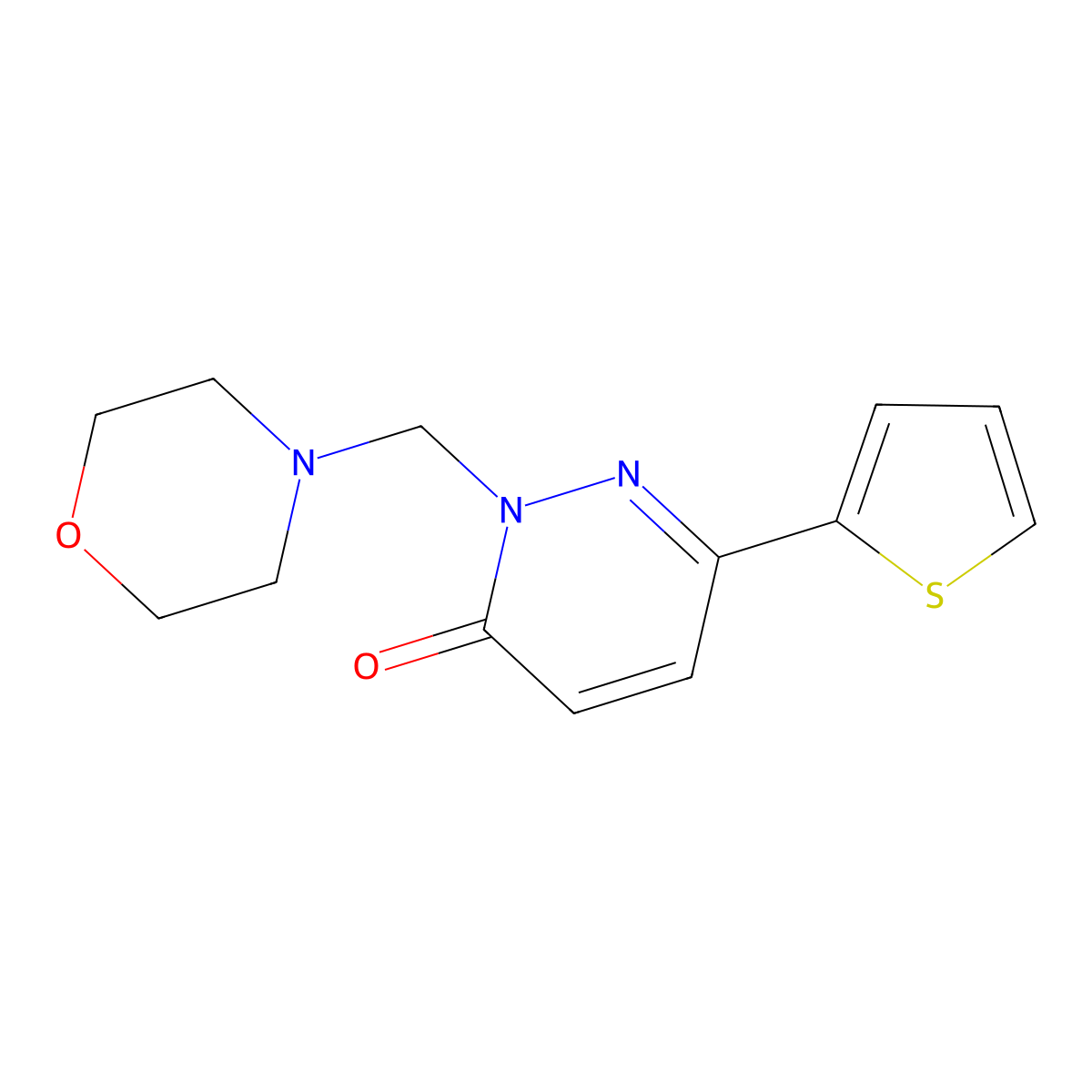 2-(morpholin-4-ylmethyl)-6-(thiophen-2-yl)pyridazin-3(2H)-one molecular structure, CAS 1374516-99-0