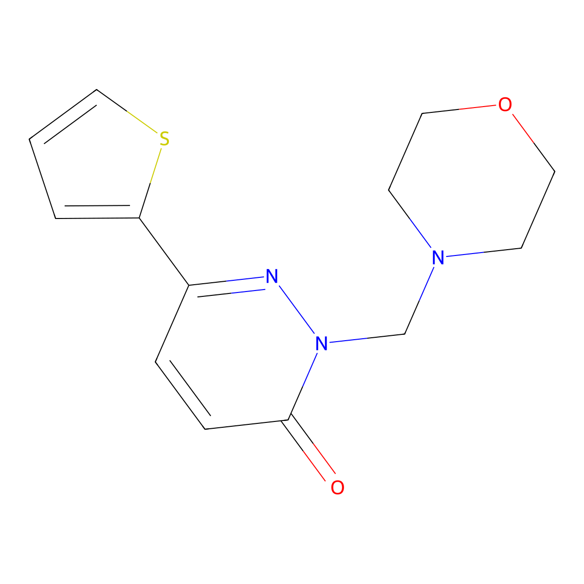 2-(morpholin-4-ylmethyl)-6-(thiophen-2-yl)pyridazin-3(2H)-one molecular structure, CAS 1374516-99-0