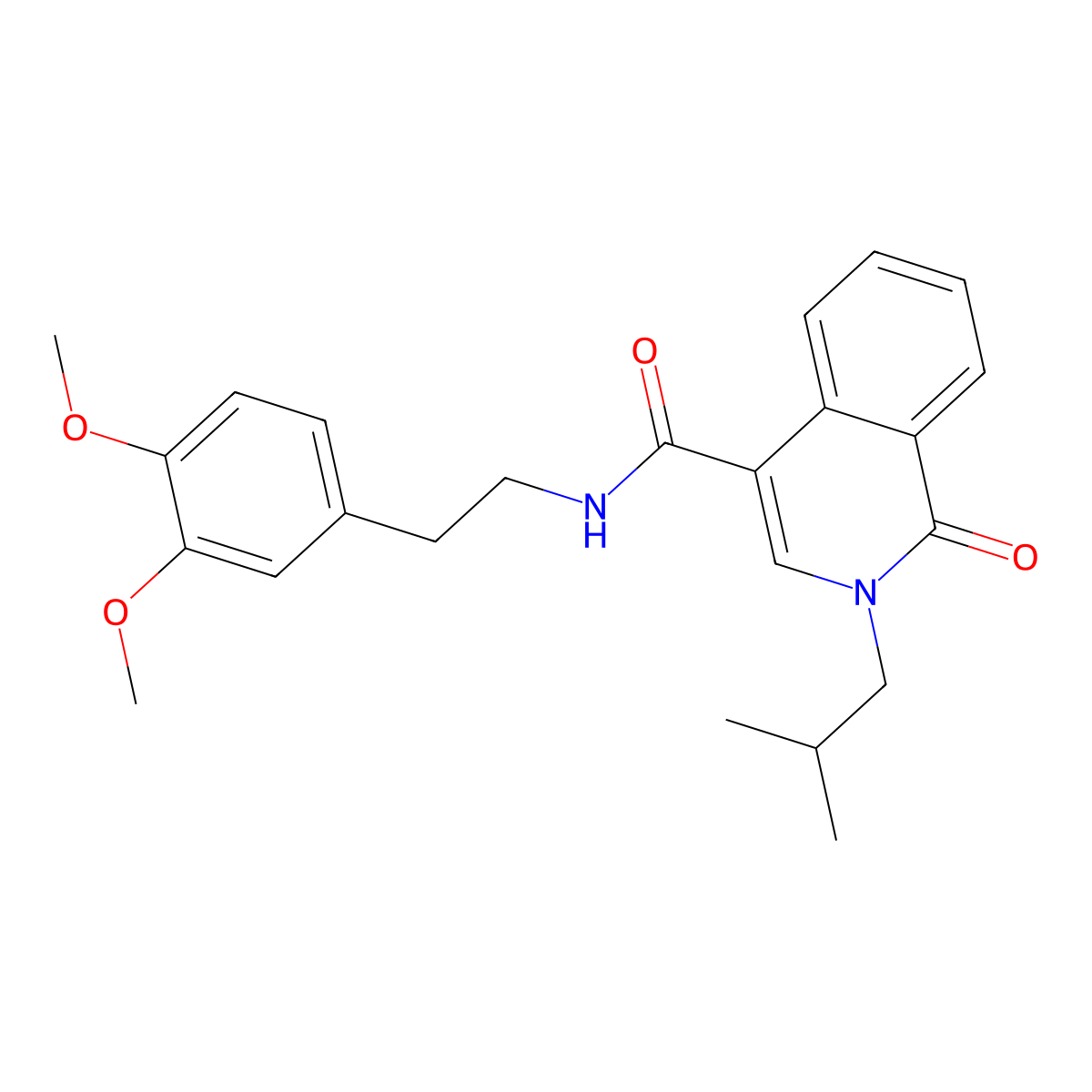 N~4~-(3,4-dimethoxyphenethyl)-2-isobutyl-1-oxo-1,2-dihydro-4-isoquinolinecarboxamide molecular structure, CAS 1374517-12-0