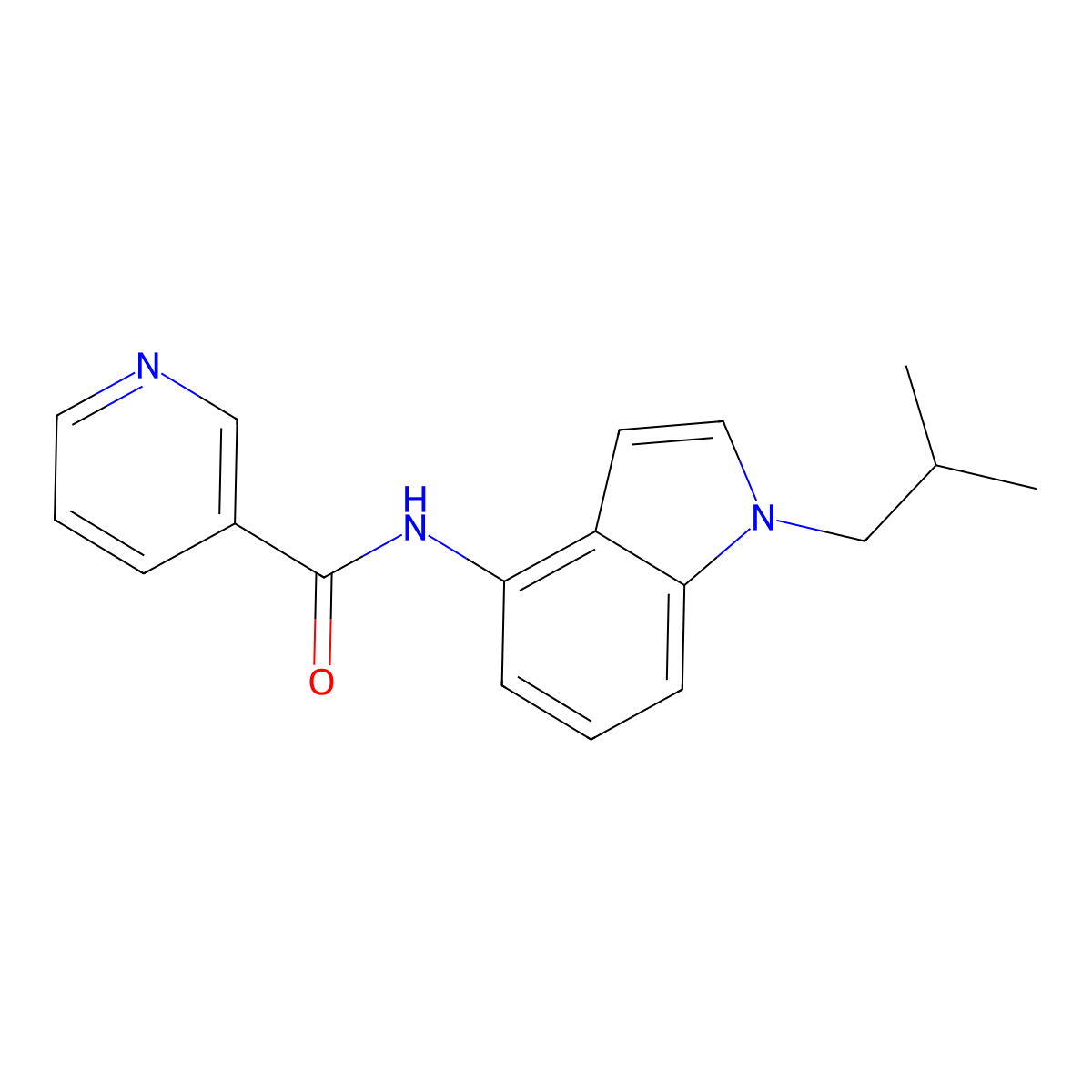 N-(1-isobutyl-1H-indol-4-yl)nicotinamide molecular structure, CAS 1374517-28-8