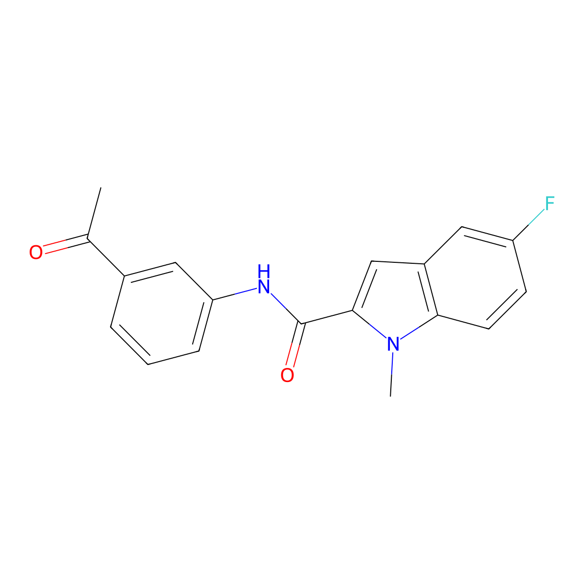 N-(3-acetylphenyl)-5-fluoro-1-methyl-1H-indole-2-carboxamide molecular structure, CAS 1374517-31-3