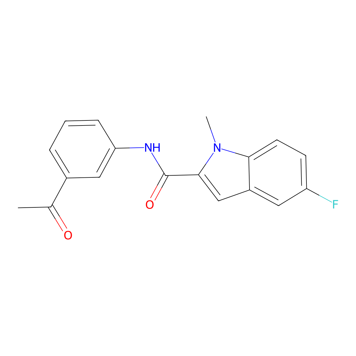 N-(3-acetylphenyl)-5-fluoro-1-methyl-1H-indole-2-carboxamide molecular structure, CAS 1374517-31-3