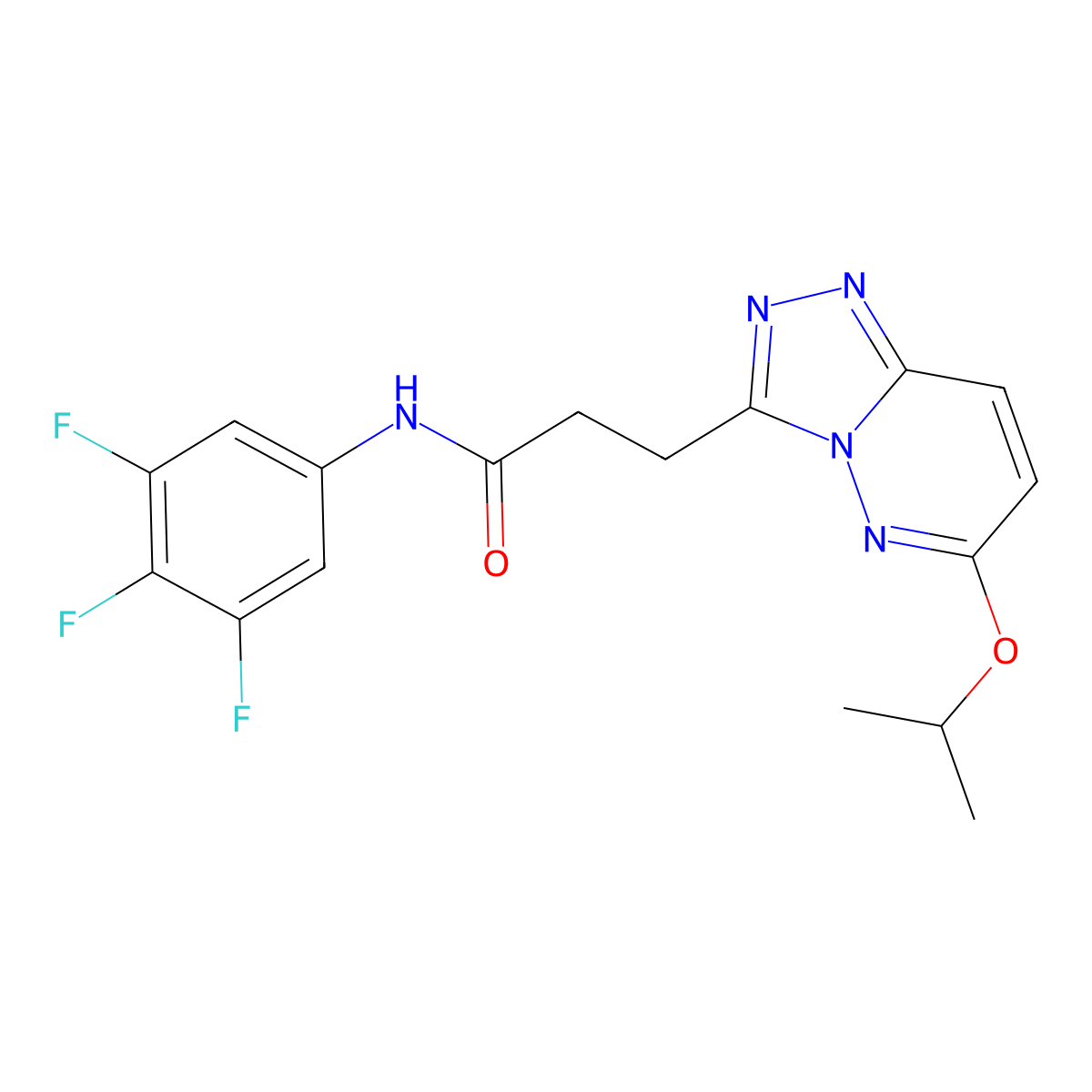 3-(6-isopropoxy-[1,2,4]triazolo[4,3-b]pyridazin-3-yl)-N-(3,4,5-trifluorophenyl)propanamide molecular structure, CAS 1374517-35-7
