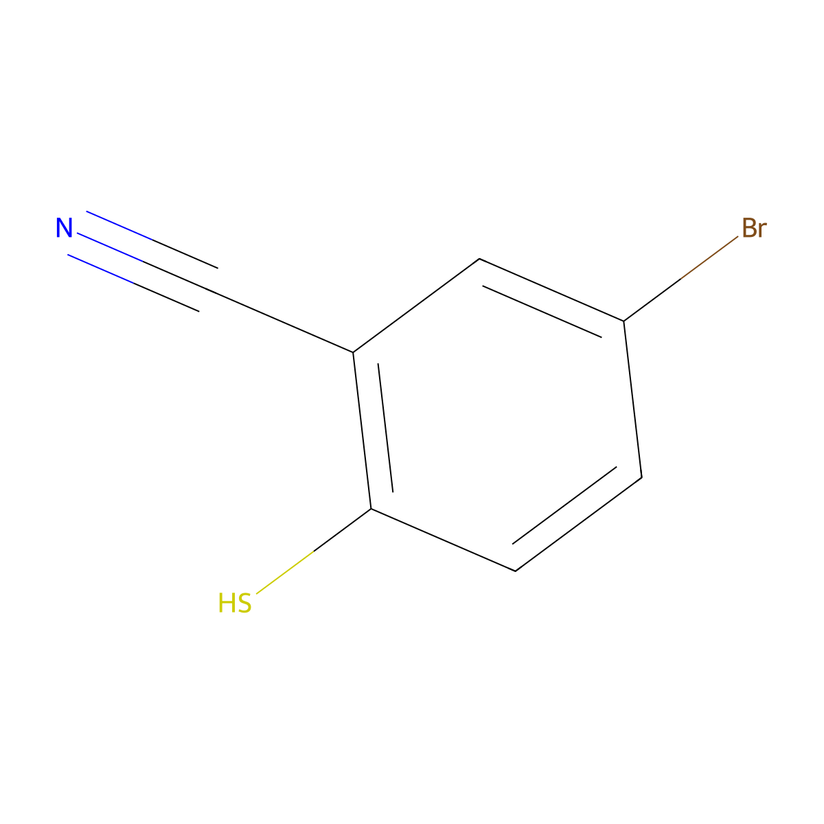 5-Bromo-2-mercaptobenzonitrile molecular structure, CAS 1374518-00-9